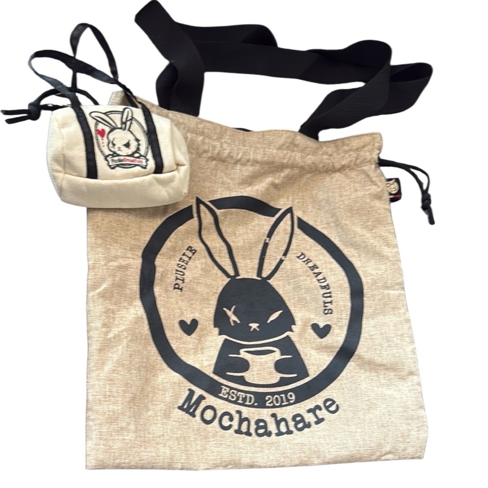 Plushie Dreadfuls Beige and Black Bag & mini